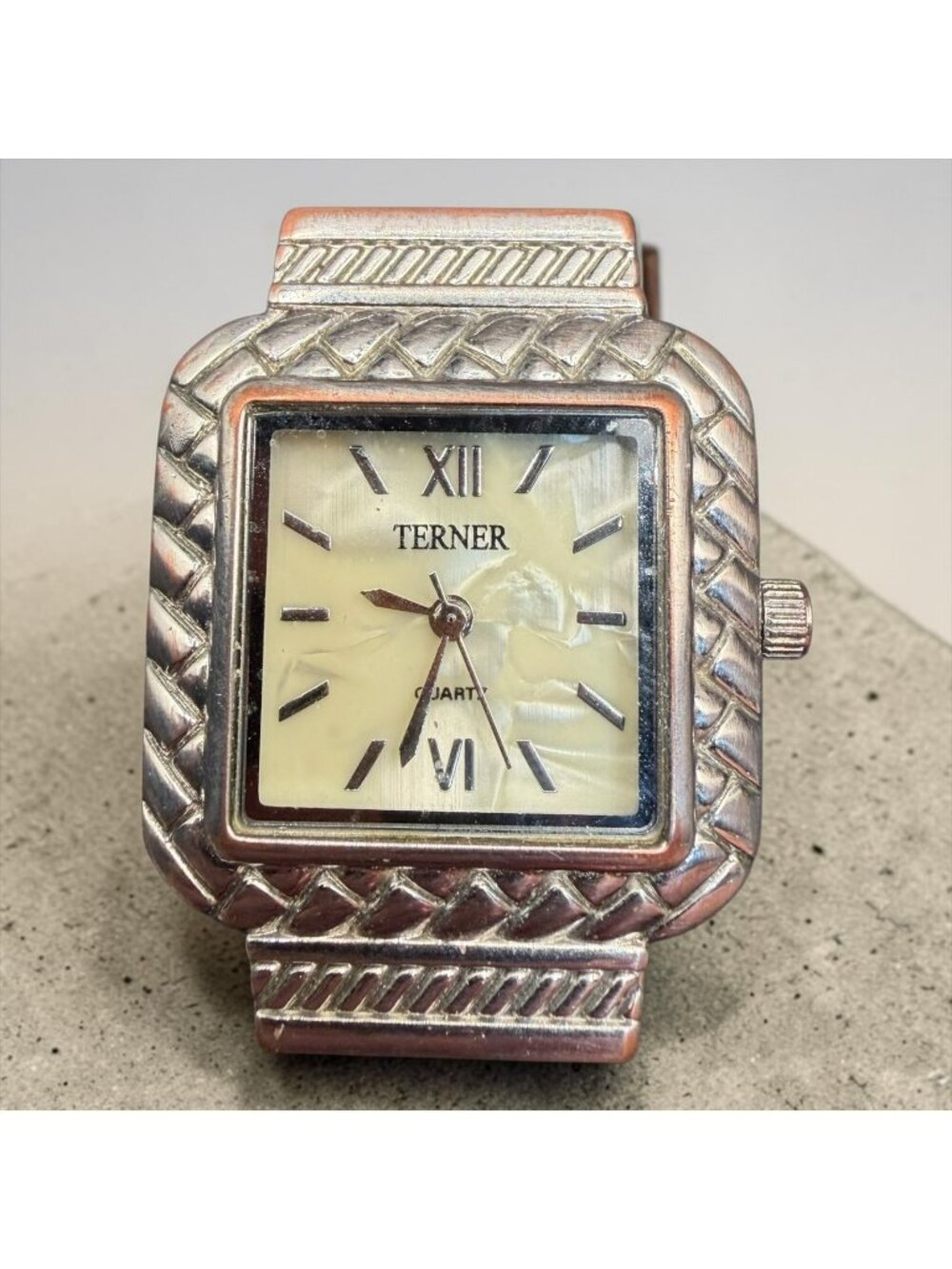 Bijoux Terner Stainless Steel Quartz Watch MOP Roman Numeral Dial